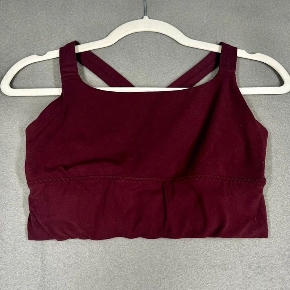 Athleta Womans small sports bra maroon Burgunndy